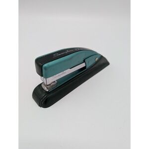 Vintage Swingline Desktop Handheld Stapler No. 77S Aqua/Jade MCM Art Deco WORKS